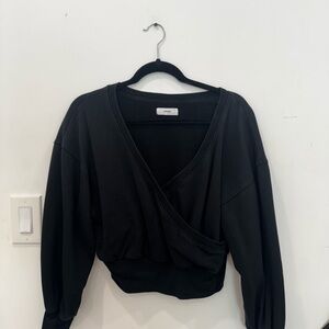 Stylish Black Wrap Sweater